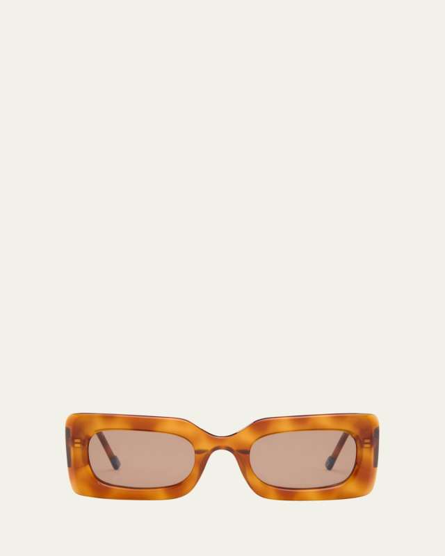 DAMNEDEST Havana Acetate Rectangle Sunglasses